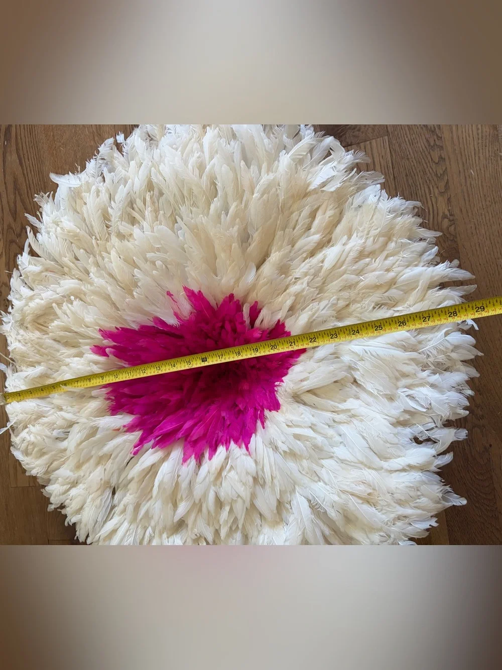 African bamileke headress juju feathers huge wall counter art